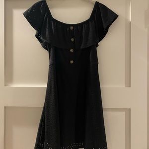 Black eyelet dress